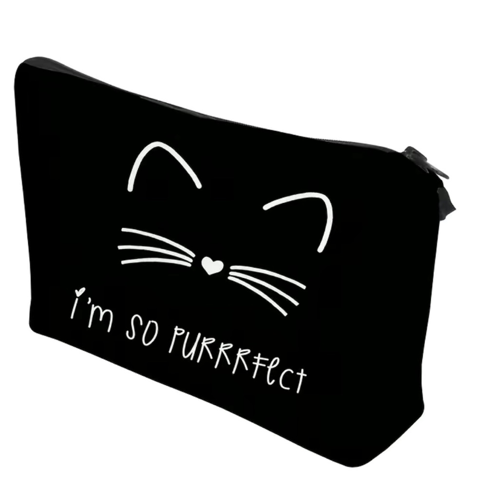 🆕 😻 "I'm So Purrrfect" Cosmetic Bag, New in Package